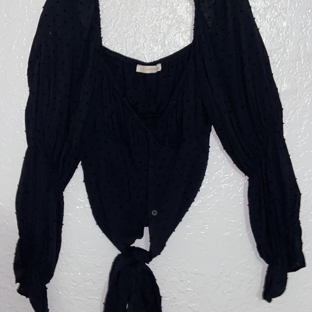 O.VIANCA BLACK CROP TOP